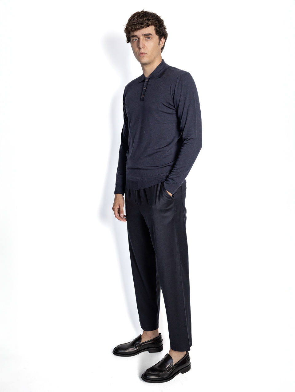 BARENA VENEZIA Polo in Maglia Blu Affare Del Giorno
