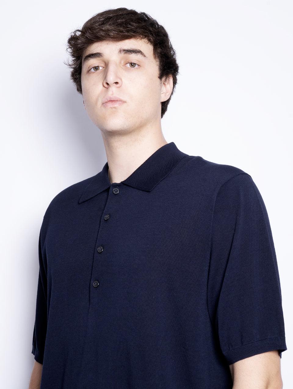 CLOSED Polo in Cotone Extrafine Blu Notte Offerta