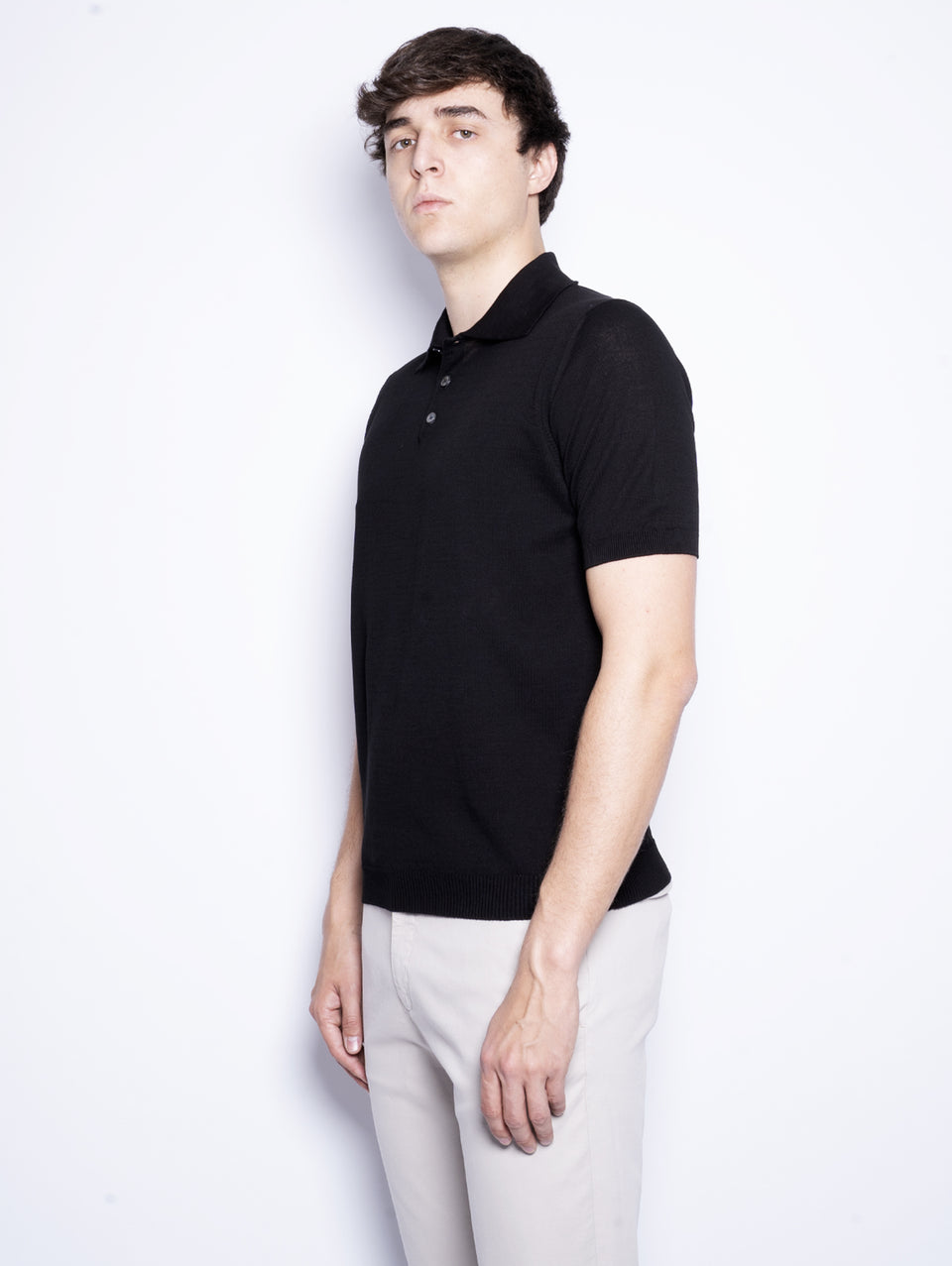 ALPHA STUDIO Polo con Tre Bottoni Nero Online