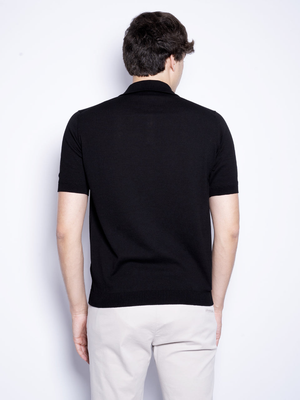 ALPHA STUDIO Polo con Tre Bottoni Nero Online