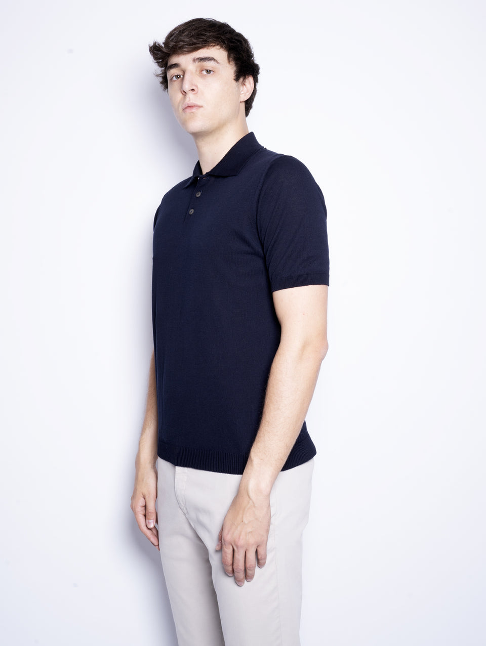 ALPHA STUDIO Polo con Tre Bottoni Blu Notte Outlet