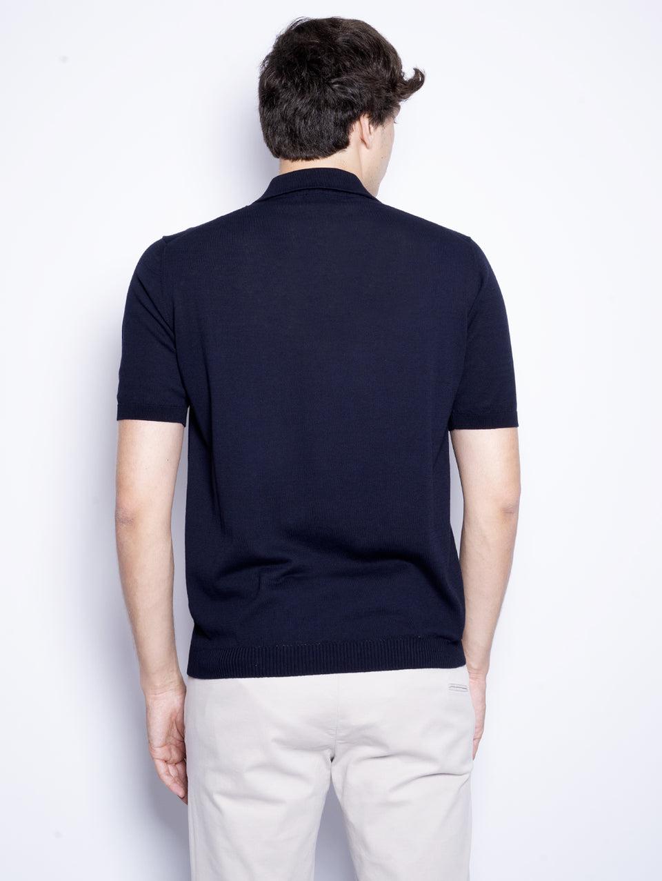 ALPHA STUDIO Polo con Tre Bottoni Blu Notte Outlet