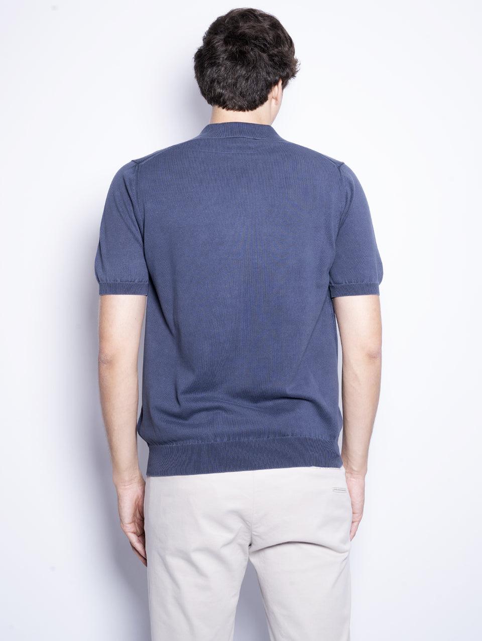 ALPHA STUDIO Polo in Cotone Tinto in Capo Blu Hotsell