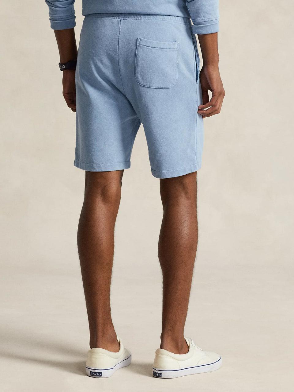 RALPH LAUREN Shorts in Cotone Loopback Celeste Saldi Di Fabbrica
