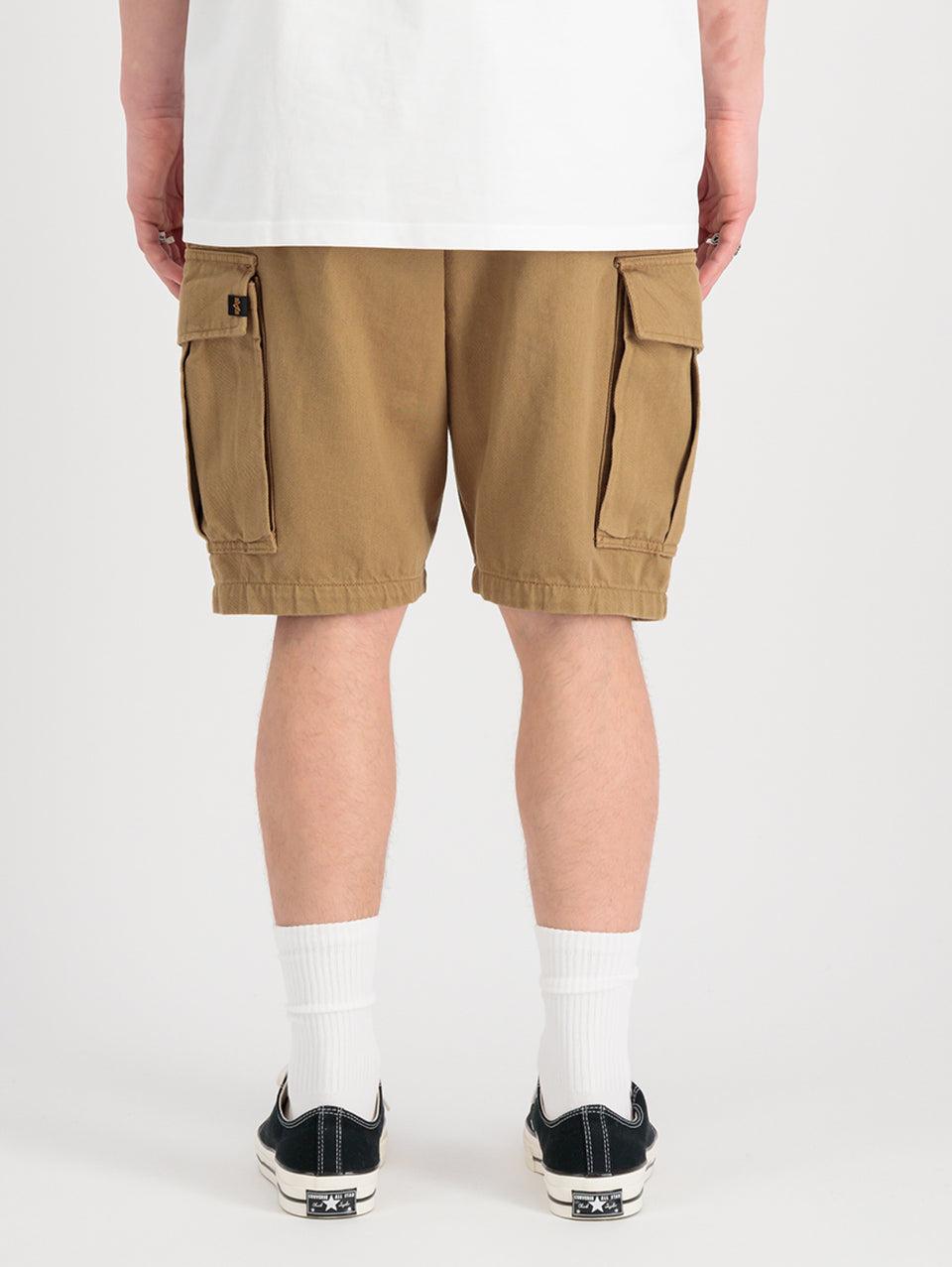ALPHA INDUSTRIES Shorts Cargo con Pince in Twill di Cotone Khaki Vendite Flash