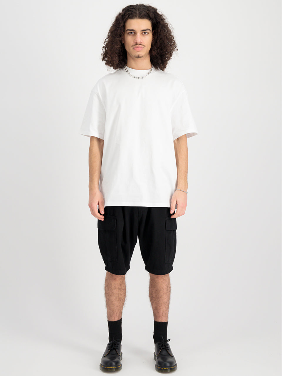 ALPHA INDUSTRIES Shorts Cargo con Pince in Twill di Cotone Nero Negozio