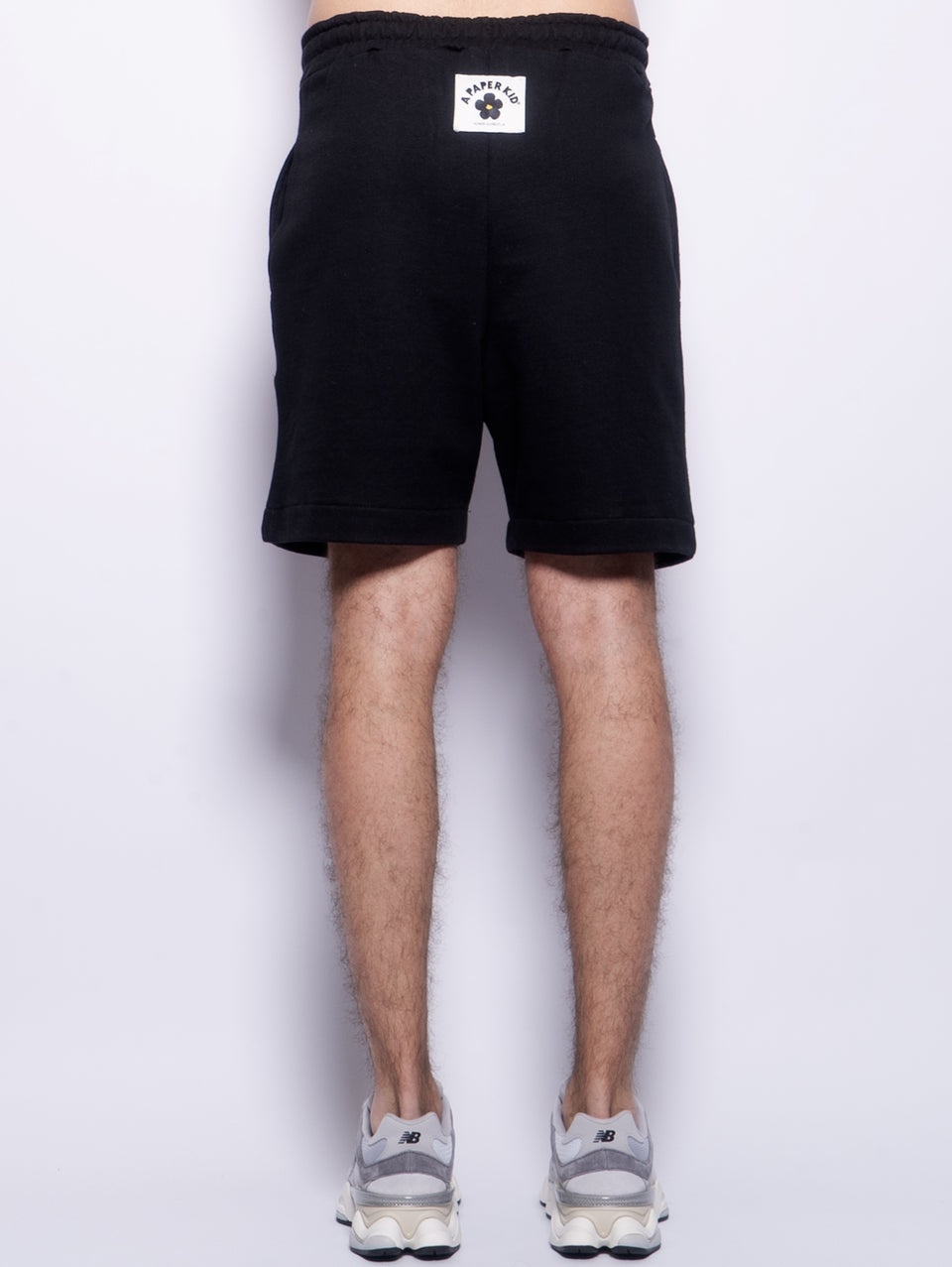 A PAPER KID Shorts in Felpa con Pince Nero Italia