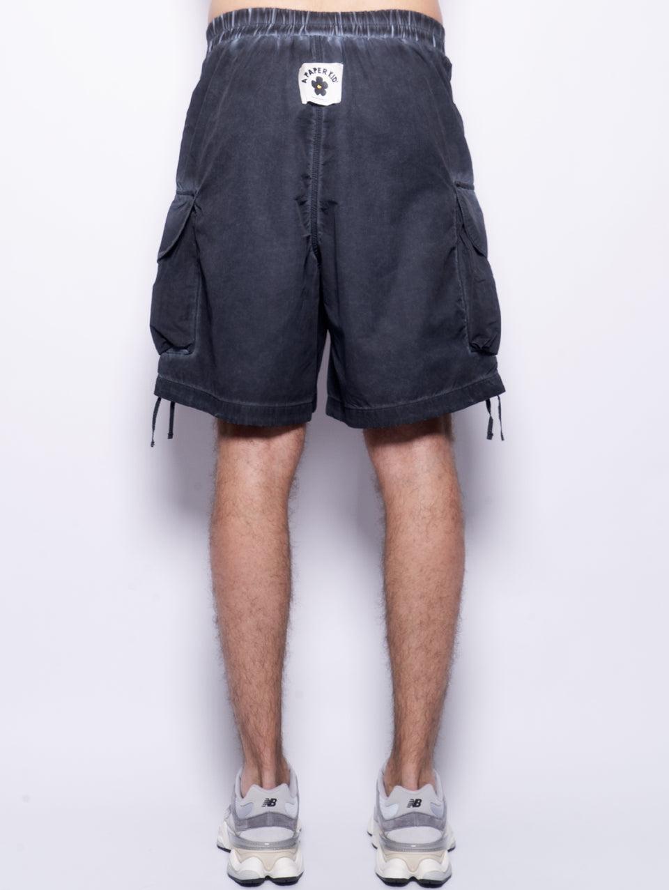 A PAPER KID Shorts Cargo in Nylon Nero In Linea