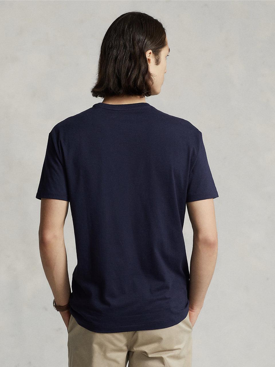RALPH LAUREN T-shirt in Cotone Basica Inchiostro Spedizione Gratuita