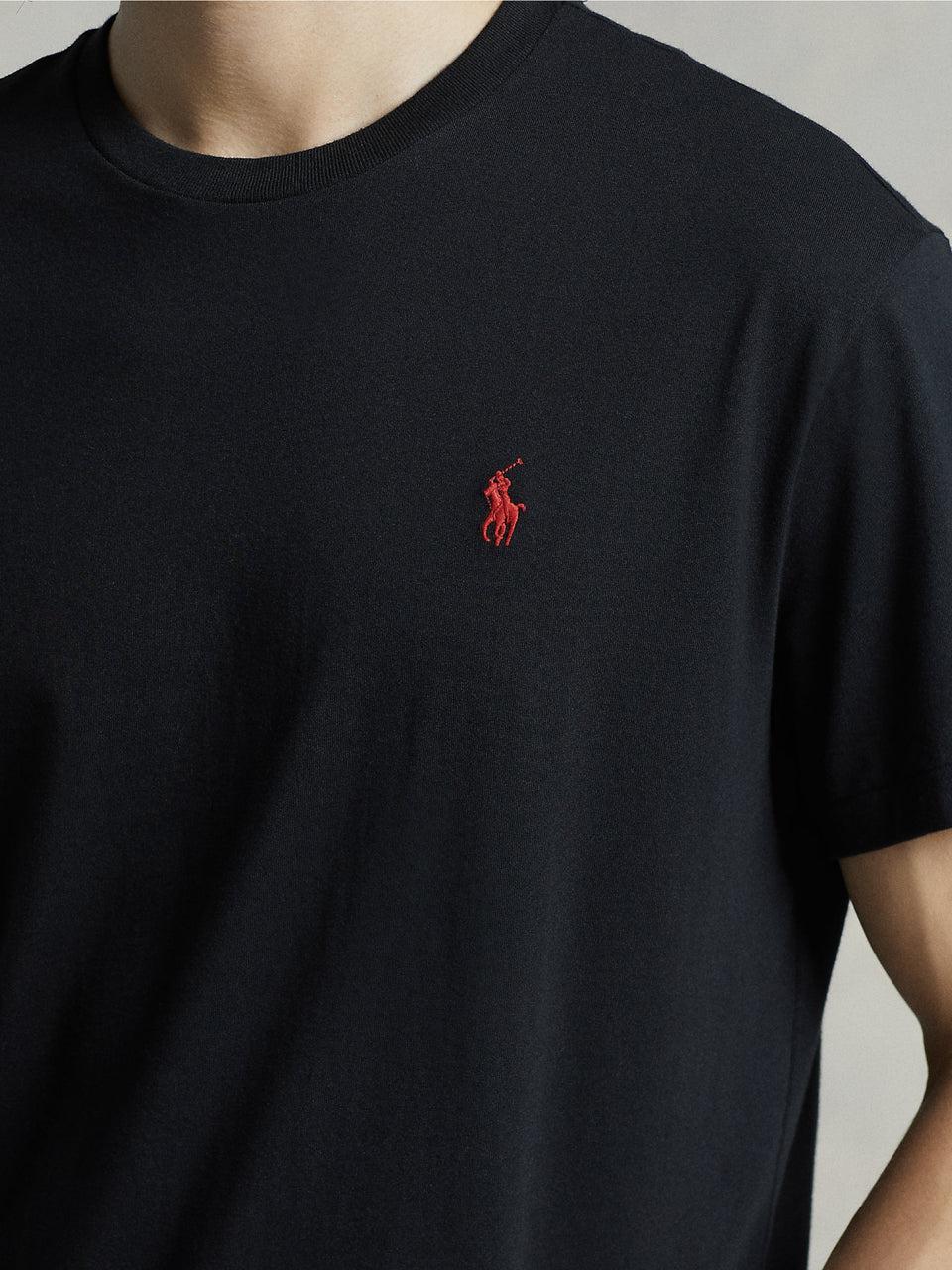 RALPH LAUREN T-shirt in Cotone Basica Nero Qualità Garantita