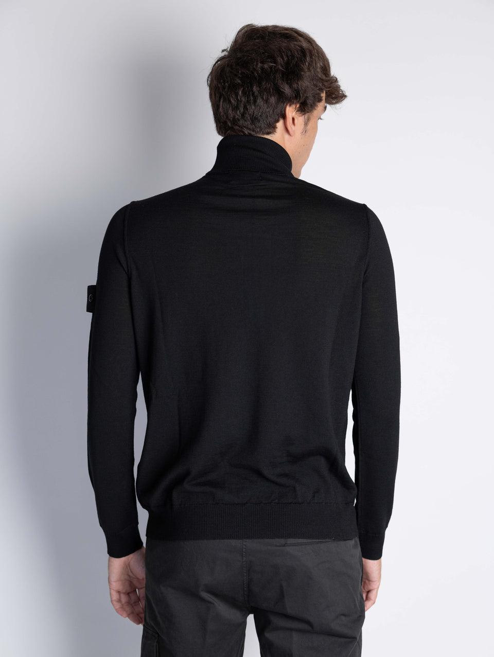 STONE ISLAND Maglia Collo Alto Ghost in Lana Nero Shopping Online