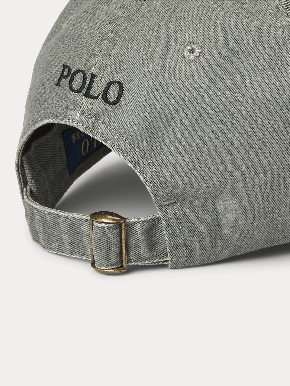 RALPH LAUREN Cappello da Baseball in Chino di Cotone Grigio Offerta