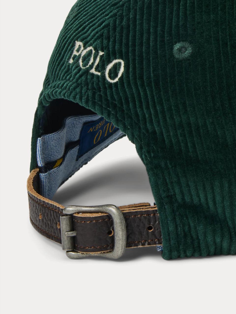 RALPH LAUREN Cappello in Velluto a Coste Verde 2025