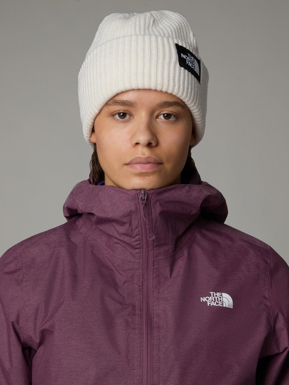 THE NORTH FACE Berretto in Maglia a Coste con Logo Bianco Promozione