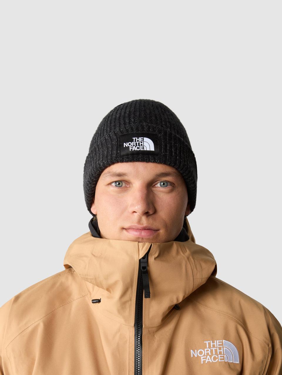 THE NORTH FACE Berretto in Maglia a Coste con Logo Nero Spedizione Gratuita