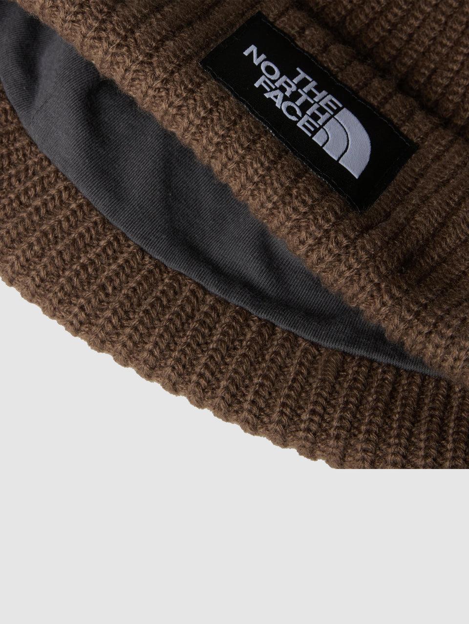THE NORTH FACE Berretto in Maglia a Coste con Logo Marrone Soddisfazione Garantita