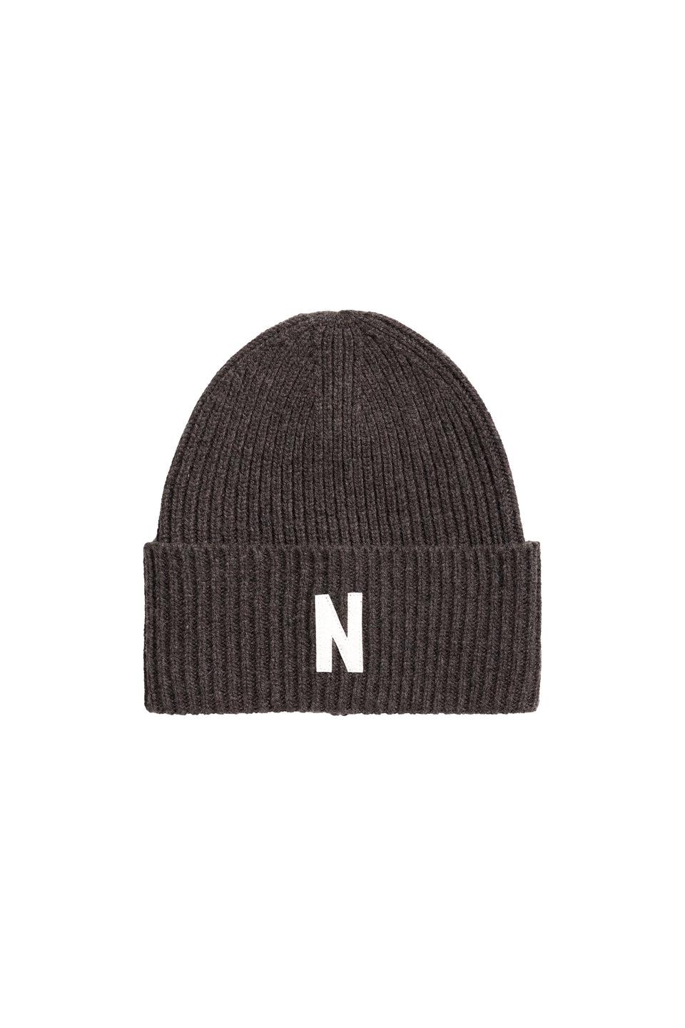 NORSE PROJECTS Capello Beanie in Lana Merinos Marrone Sottocosto