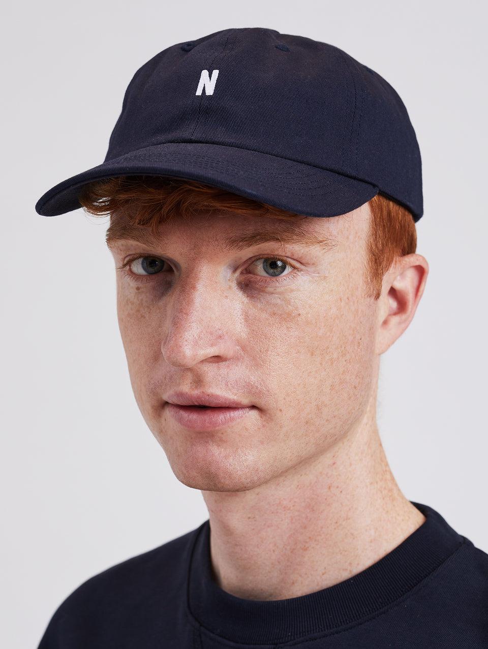NORSE PROJECTS Cappello con Visiera in Cotone Blu Convenienza