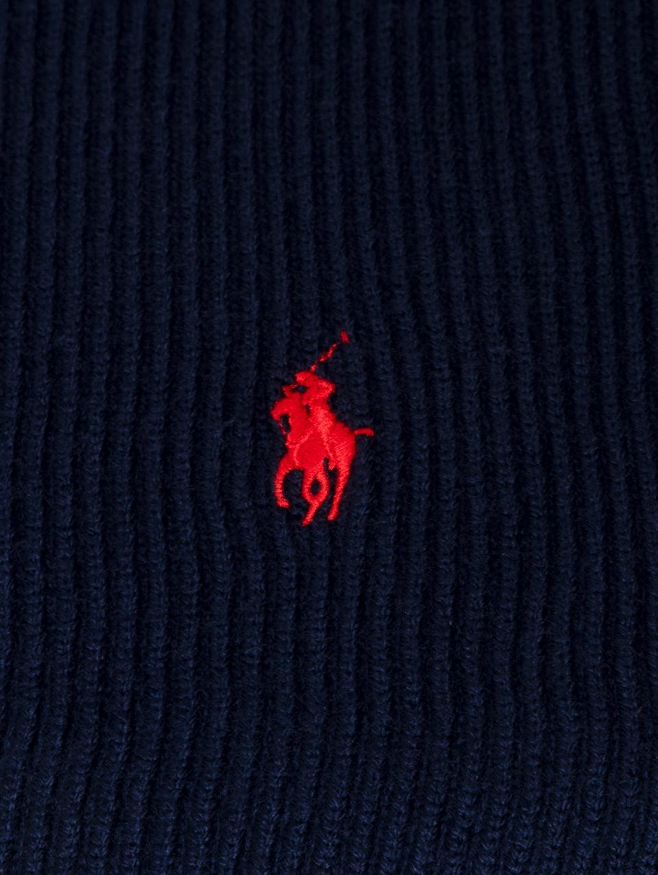 RALPH LAUREN Sciarpa con Lavorazione a Coste Blu Vendite Flash