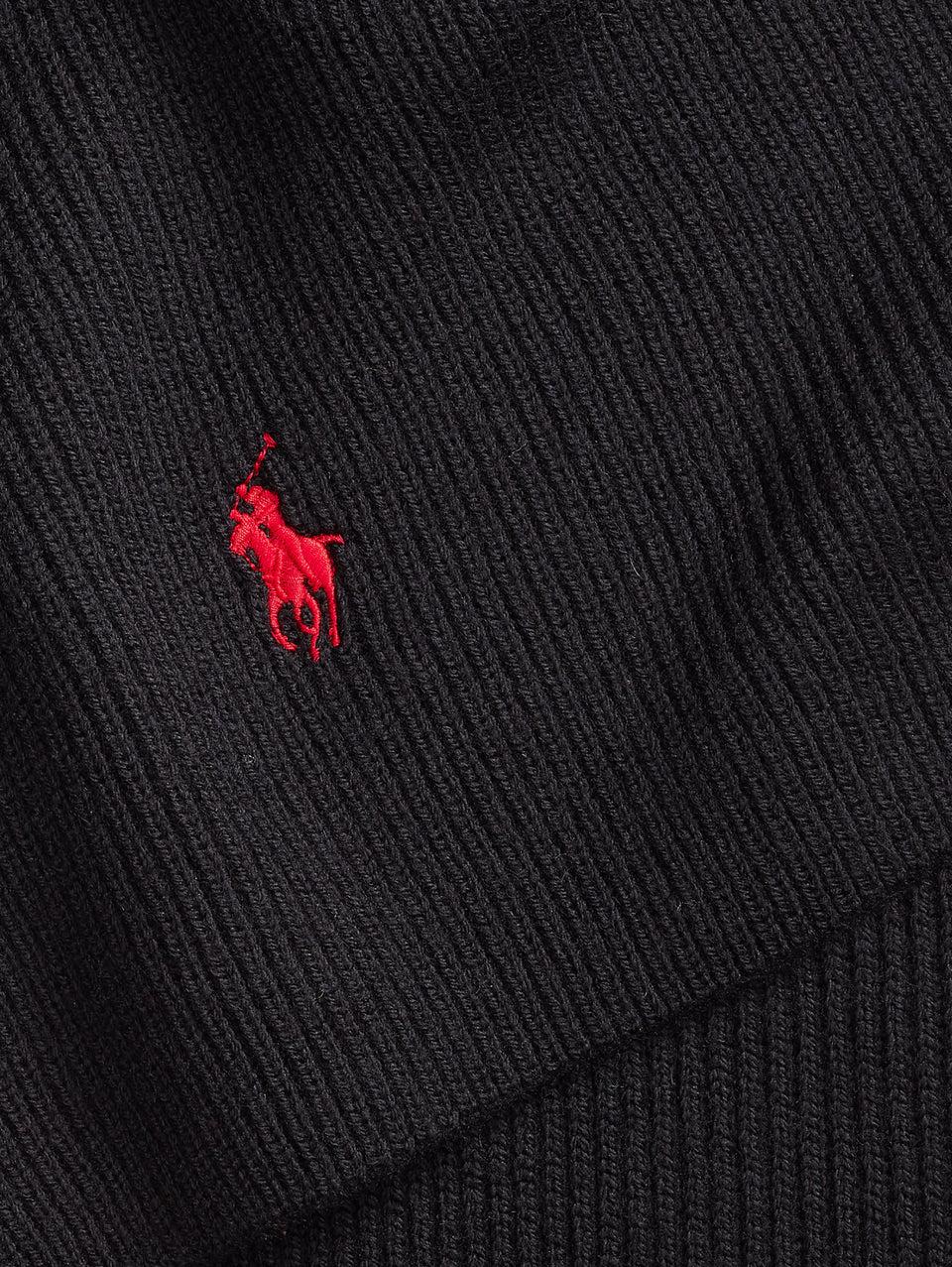 RALPH LAUREN Sciarpa con Lavorazione a Coste Nero Negozio