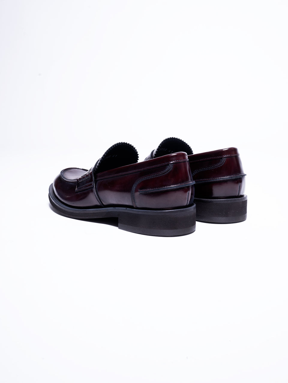 GEORGE HOL'S Mocassino Penny Loafer in Abrasivato Bordeaux Presa