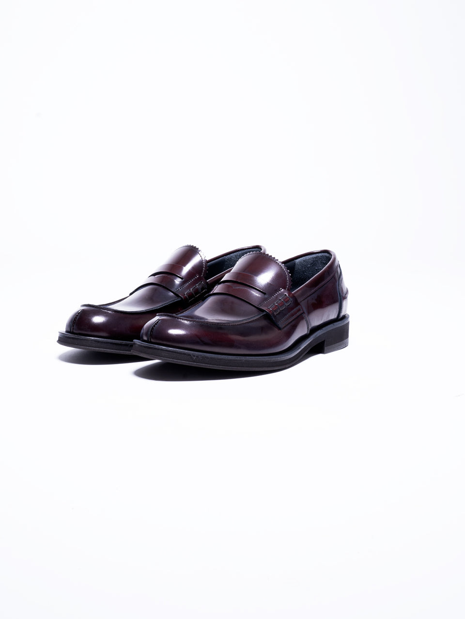GEORGE HOL'S Mocassino Penny Loafer in Abrasivato Bordeaux Presa