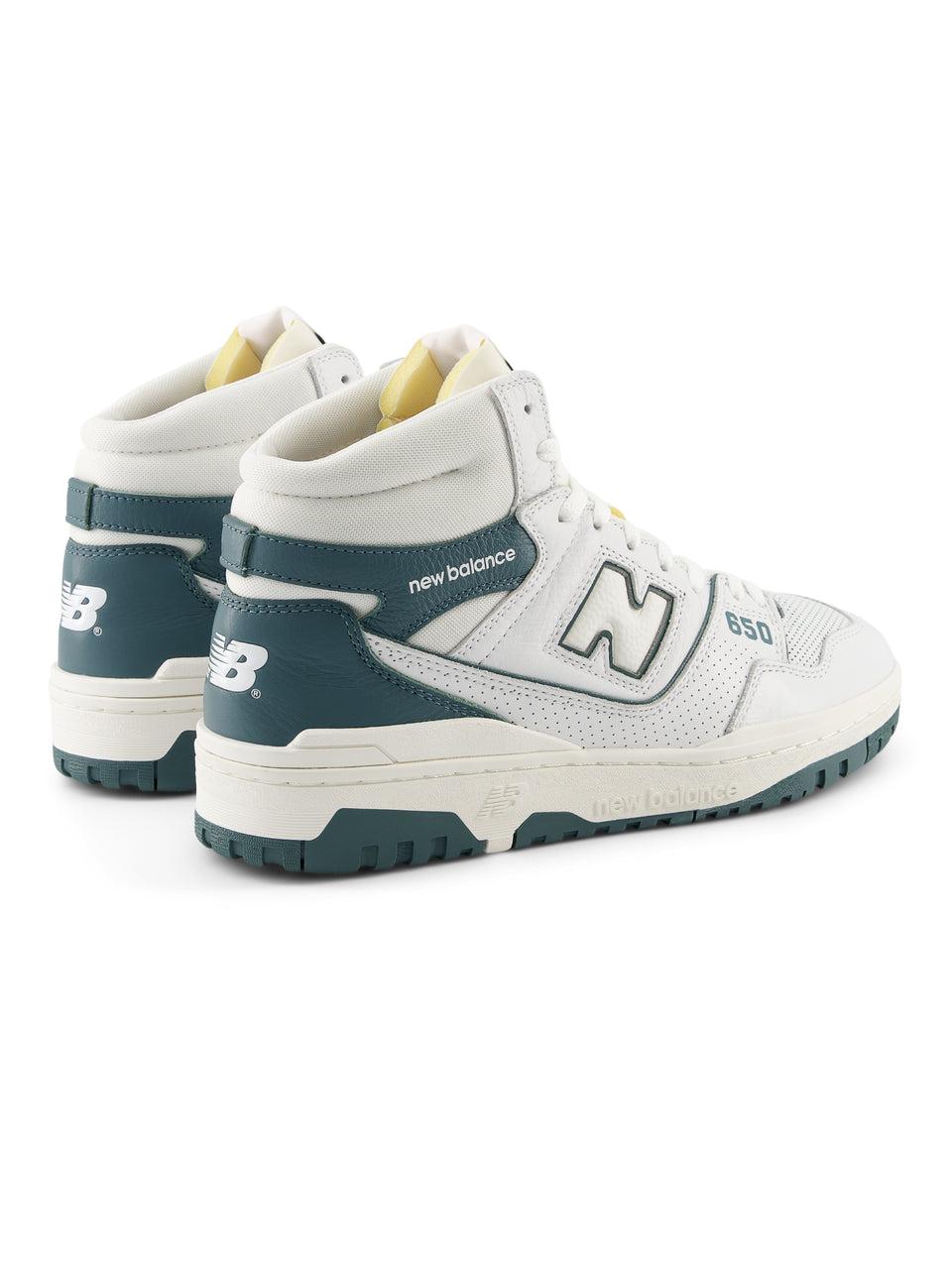 NEW BALANCE Sneakers Alte Retrò 650 Bianco/Petrolio Pezzi Unici