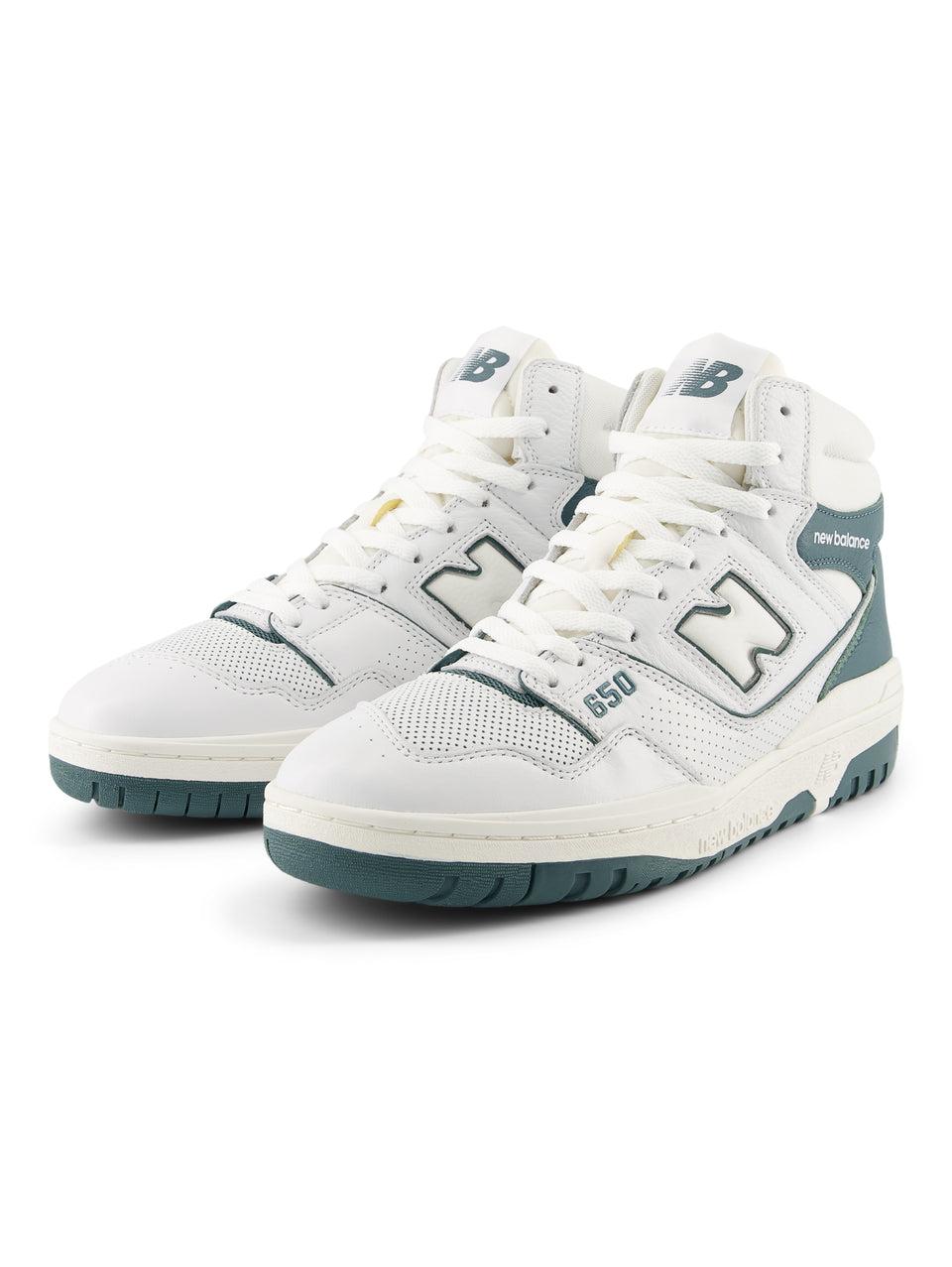 NEW BALANCE Sneakers Alte Retrò 650 Bianco/Petrolio Pezzi Unici