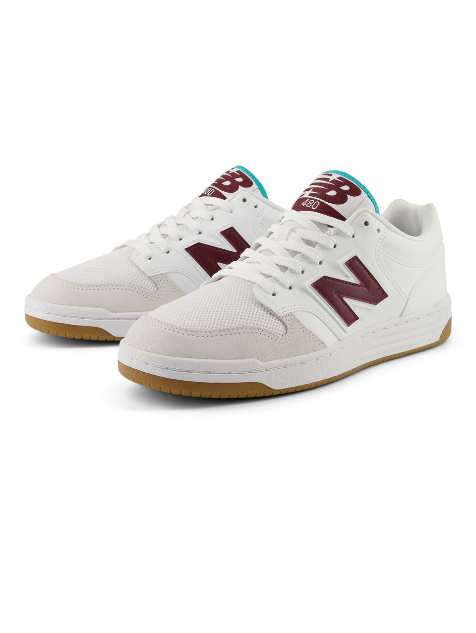 NEW BALANCE Sneakers Basse da Basket 480 Bianco/Bordeaux Qualità Garantita