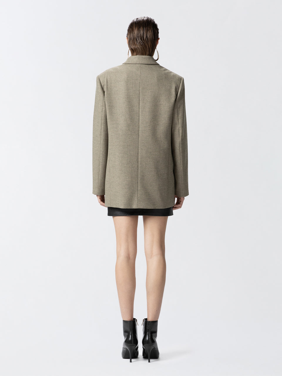 PINKO Blazer Oversize a Micro Quadretti Verde Vendita Economica
