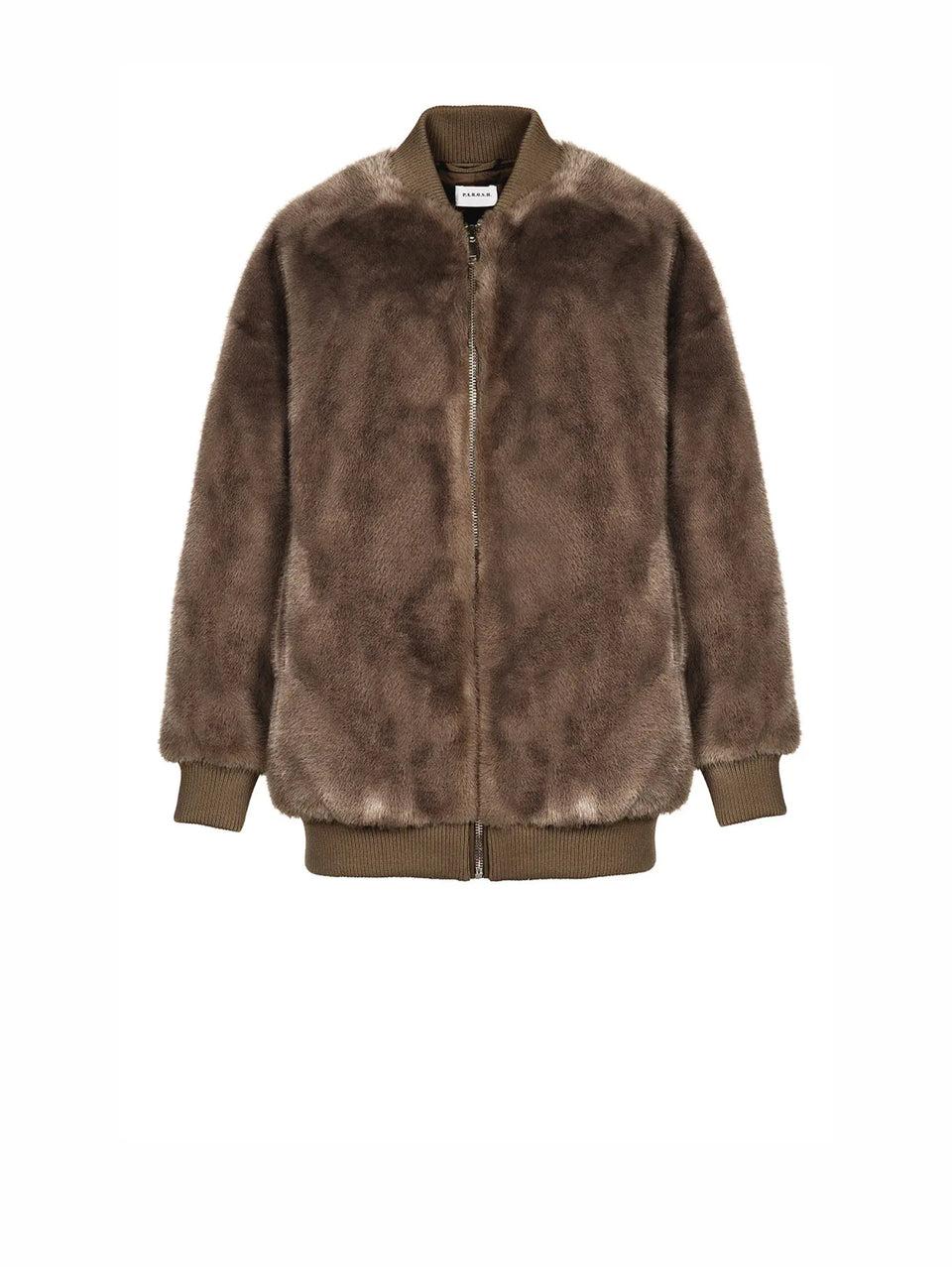 P.A.R.O.S.H. Bomber in Ecopelliccia Marrone Vendite Flash