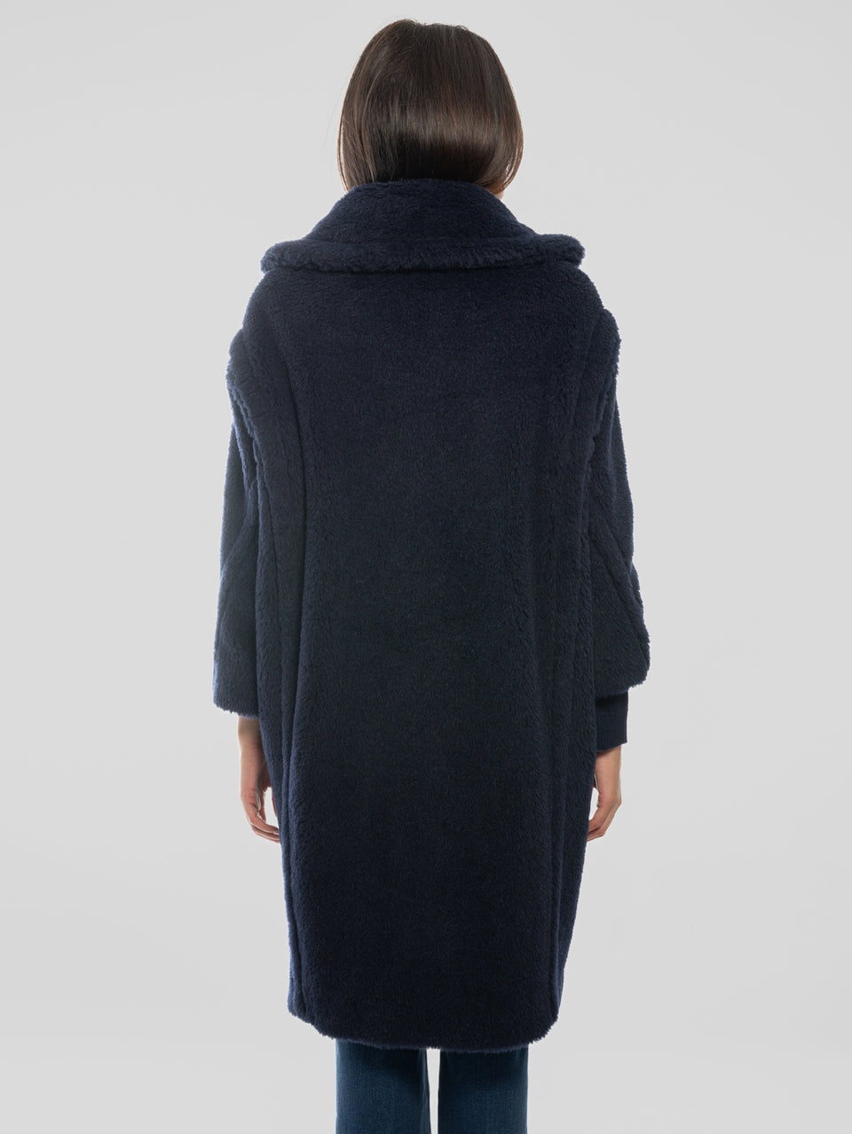 MAX MARA Cappotto TedGirl in Alpaca e Lana Blu Nuova