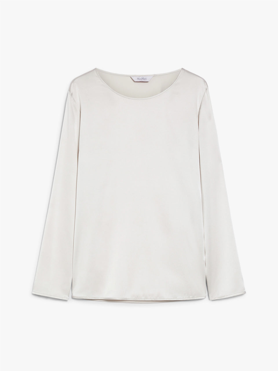 MAX MARA LEISURE Blusa in Raso di Seta Stretch Ghiaccio Affare Del Giorno
