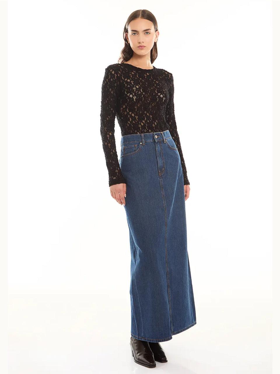 P.A.R.O.S.H. Blusa in Pizzo Girocollo Nero Novità