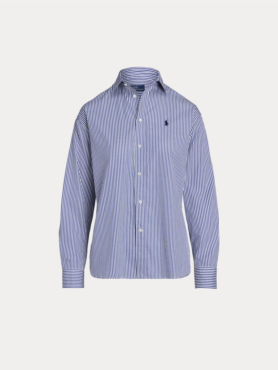 RALPH LAUREN Camicia a Righe Blu/Bianco Saldi Di Fabbrica