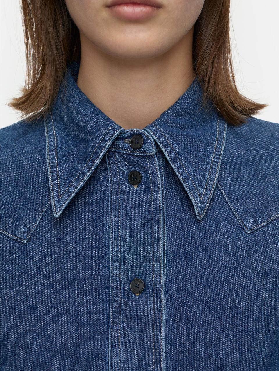 CLOSED Camicia Western in Denim Blu Vendite Flash