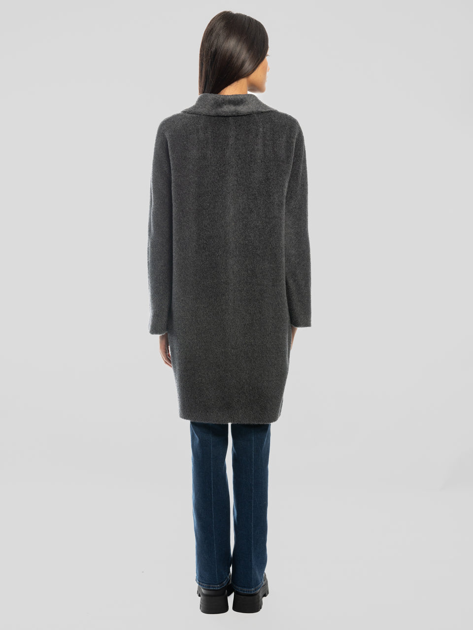 MAX MARA Cappotto Doppiopetto in Alpaca e Lana Roseto Grigio Promozione