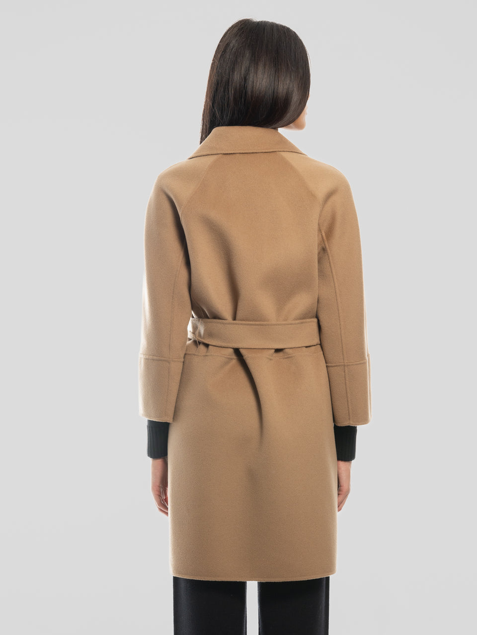 MAX MARA Cappotto Cucito a Mano in Doppio di Lana Arona Cammello Presa