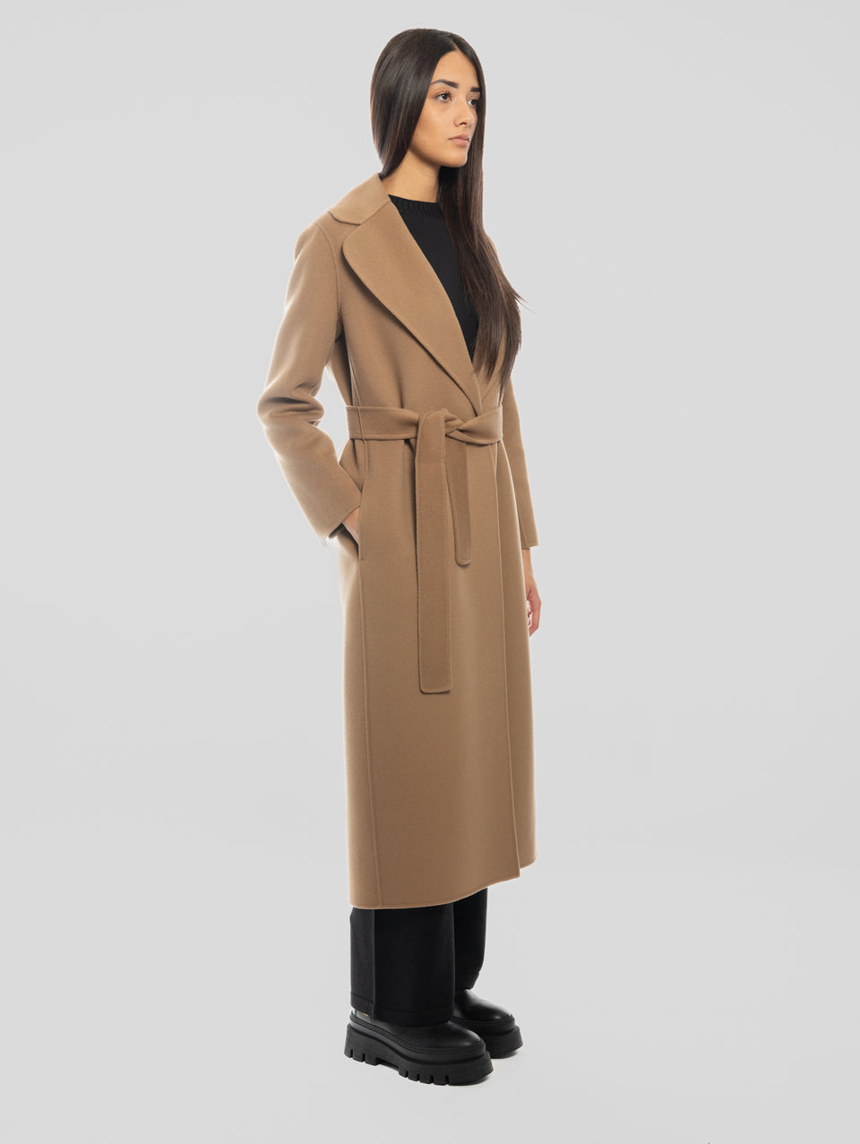 MAX MARA Cappotto Lungo a Vestaglia Poldo Cammello Negozi Online