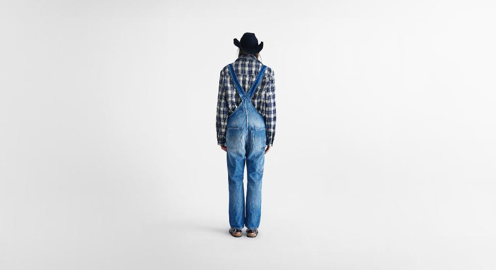Washington Dee Cee Distressed Blue Overalls Vendita Economica