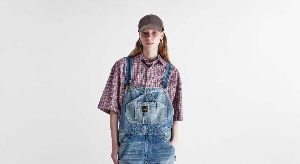 Washington Dee Cee Distressed Aged Blue Overalls Nuova