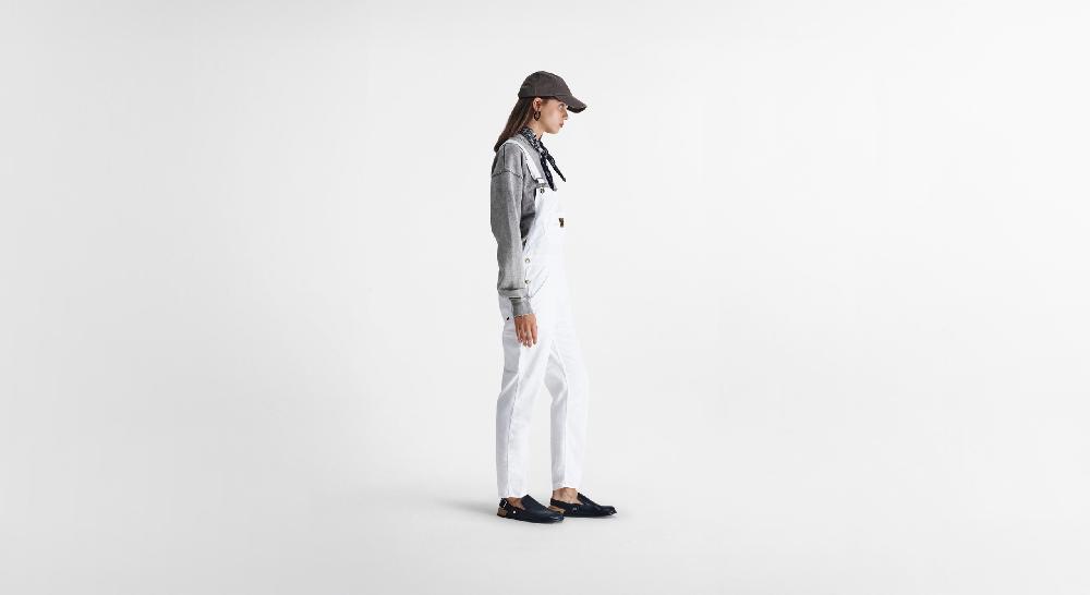 Washington Dee Cee White Light Denim Overalls Moda