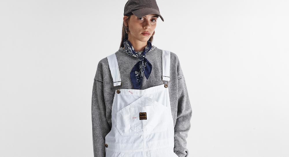 Washington Dee Cee White Light Denim Overalls Moda