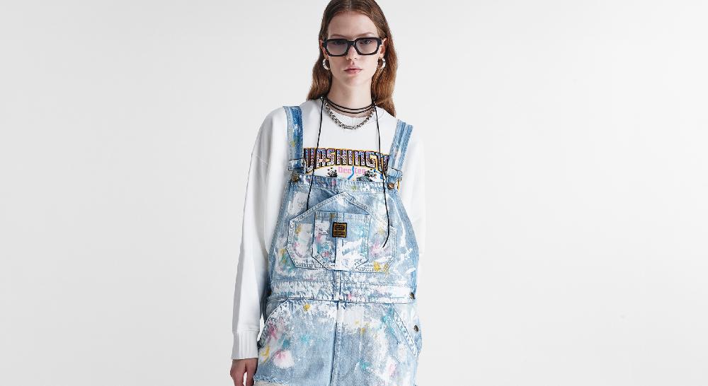 Washington Dee Cee Light Blue Paint Overalls Italy