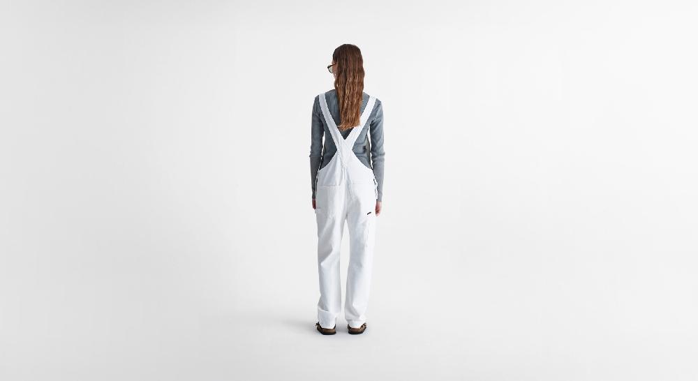 Washington Dee Cee White Tappered Denim Overalls 2025