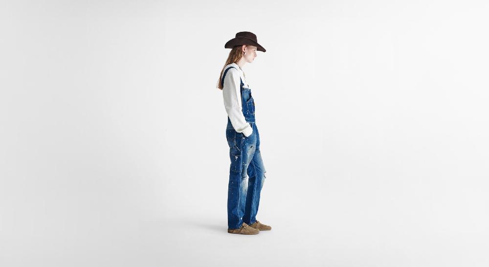 Washington Dee Cee Distressed Dark Blue Overalls Trasporto libero internazionale
