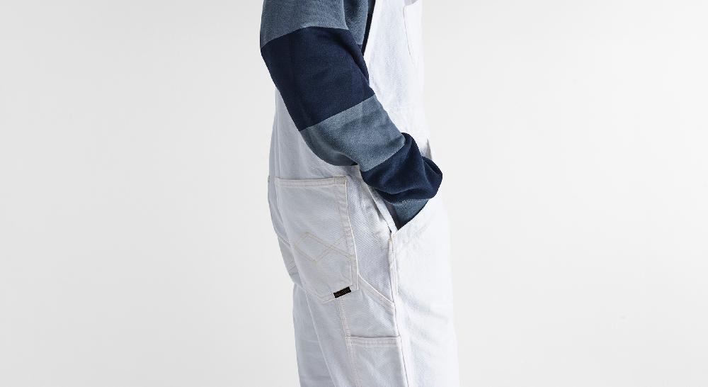 Washington Dee Cee White Denim Overalls Nuovo