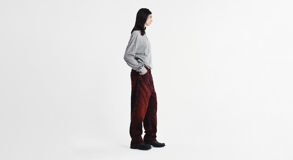 Washington Dee Cee RED SPRAY DENIM PANTS Nuovo