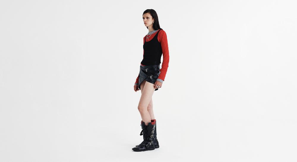 Washington Dee Cee LEATHER MINI SKIRT Pezzi Unici