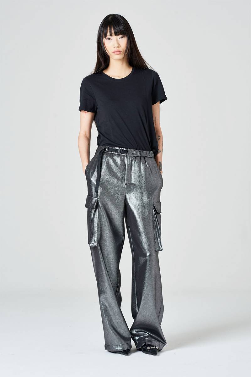 White sand Pantalone cargo in jersey laminato Offerte
